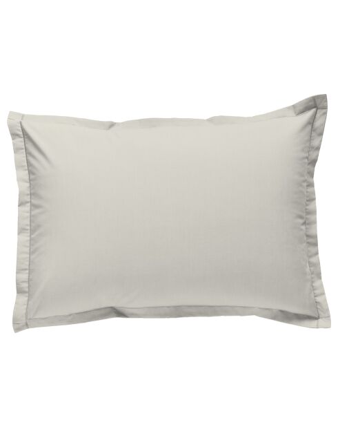 Taie d'oreiller unie en percale de coton ivoire - 50x70 cm