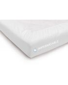 Protège matelas respirant et traité anti acariens blanc