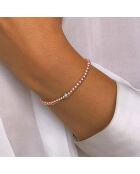 Perlenarmband aus rosévergoldetem Silber und Zirkonia