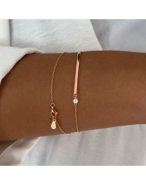 Bracelet Duo en Argent plaqué Or Rose