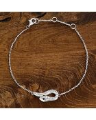 Armband aus Weiß/Schwarzem Silber und Zirkonia