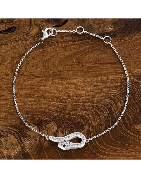 Armband in wit/zwart zilver en zirkonia