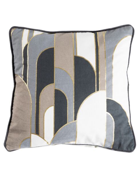 Coussin imprimé Bauhaus imprimé beige/gris - 40x40 cm