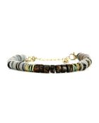 Bracelets Alison 2 Heishi Nacre Grise & Pyrite doré/gris