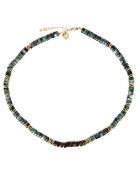 Collier Alison 2 Pyrite & Turquoise Africaine doré/turquoise