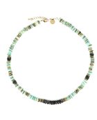 Collier Alison Heishi Nace Turquoise & Labradorite Noire doré/turquoise