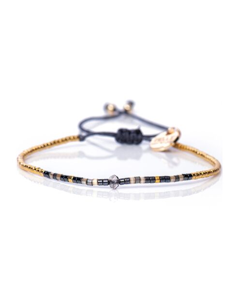 Bracelet Golden French Grey Perle de Miyuki gris/taupe/doré