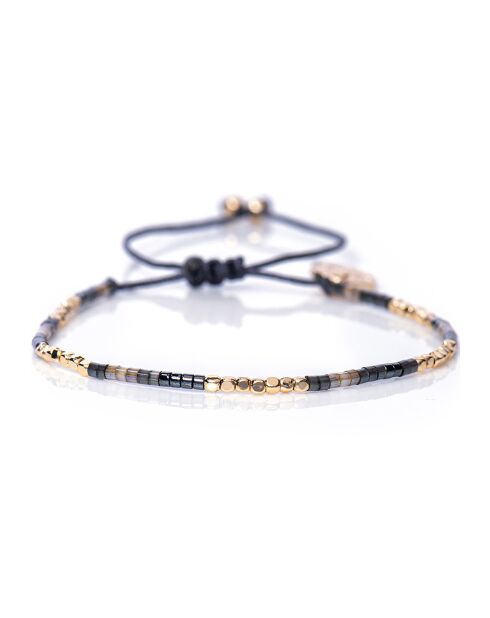 Bracelet Golden French Grey Eva Perle de Miyuki gris/taupe/doré