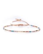 Bracelet Golden Purple Sky Eva Perle de Miyuki rose métalisé/bleu/ivoire