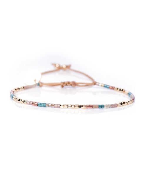 Bracelet Golden Purple Sky Eva Perle de Miyuki rose métalisé/bleu/ivoire