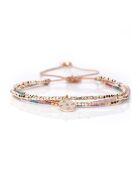 Bracelet Golden Purple Sky Perle de Miyuki rose métalisé/bleu/ivoire