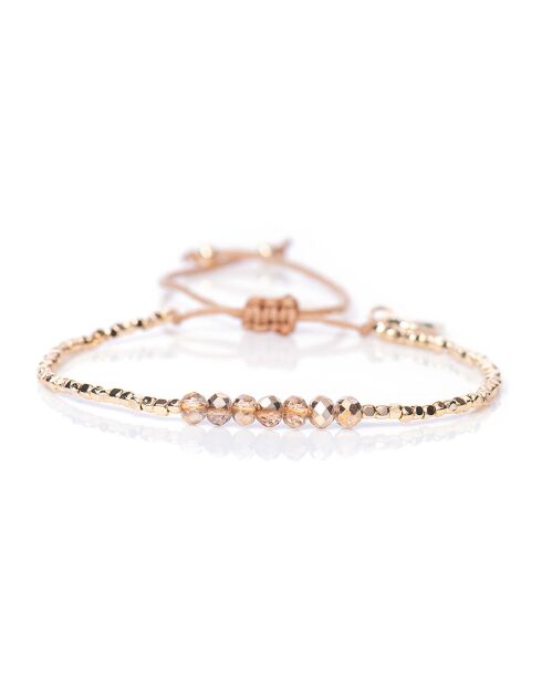 Bracelet Peach Nougat B-1728 Perle de Miyuki orange/nude/blanc/doré