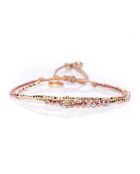 Bracelet Golden Purple Sky Ella Perle de Miyuki rose métalisé/bleu/ivoire