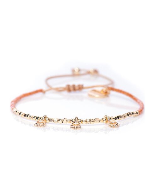 Bracelet Peach Nougat B-1818 Perle de Miyuki orange/nude/blanc/doré