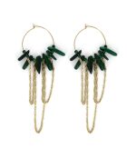 Boucles d'oreilles Naomie Malachite doré/vert