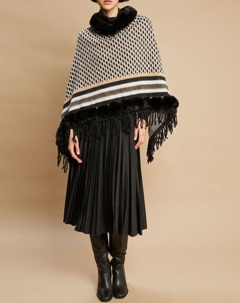 Schwarzer Poncho Anne