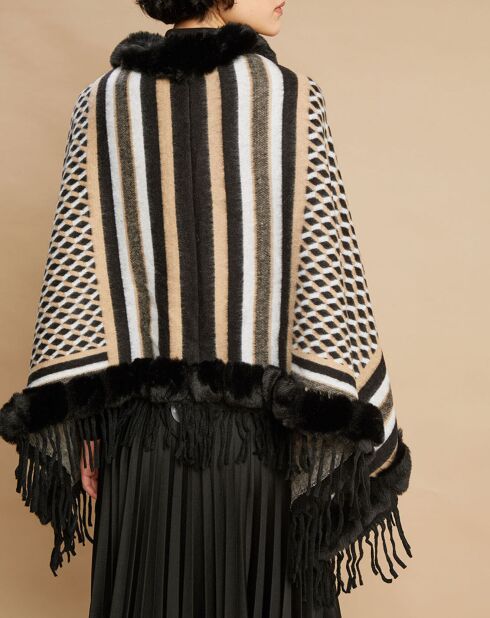 Schwarzer Poncho Anne
