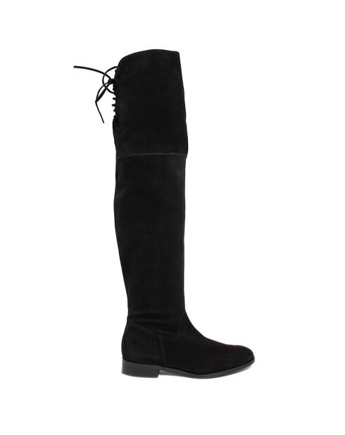 Cuissardes en Velours de Cuir Maria noires