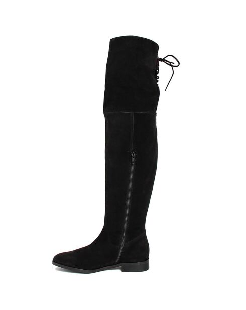 Cuissardes en Velours de Cuir Maria noires