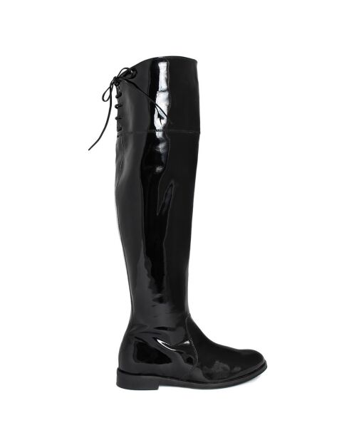 Cuissardes en Cuir Verni Blaise noires