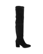 Cuissardes en Velours de Cuir Emma noires - Talon 7 cm