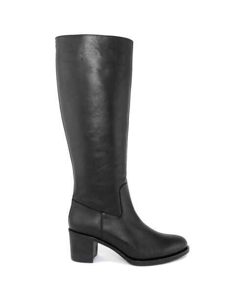 Bottes en Cuir Romy noires - Talon 6.5 cm