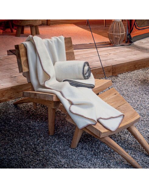 Coperta 100% lana Aspen in filato grigio bianco