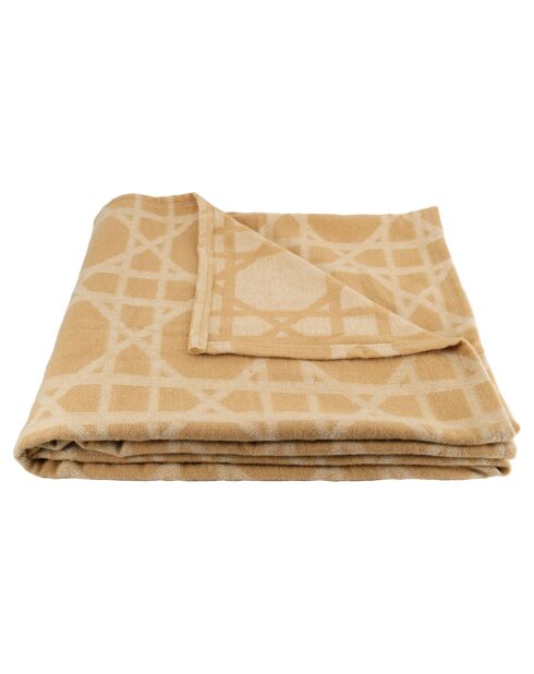 Coperta Le Cannet in misto lana champagne
