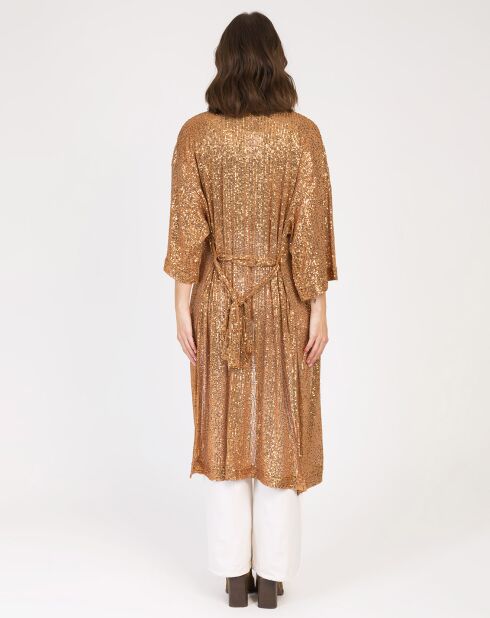 Veste Aleksa à sequins bronze