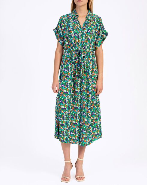 Robe Miliane vert/multicolore