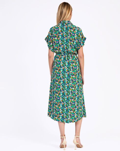 Robe Miliane vert/multicolore