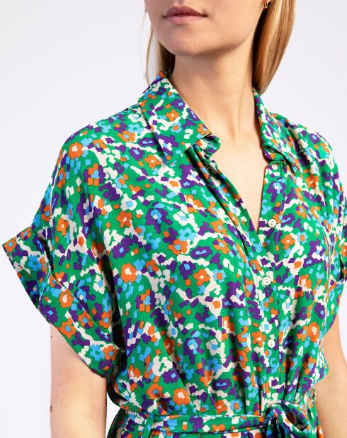 Robe Miliane vert/multicolore