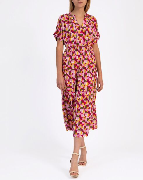 Robe Motta fuchsia/multicolore