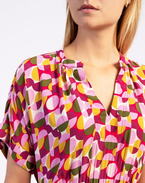 Robe Motta fuchsia/multicolore
