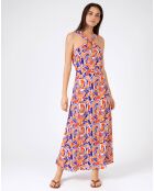 Robe Muguelle parme/multicolore