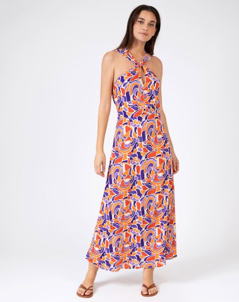 Robe Muguelle parme/multicolore