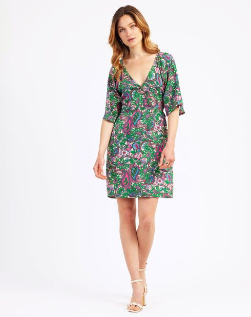Robe Oliza vert/multicolore