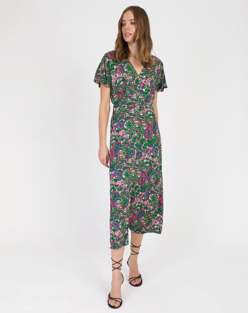 Robe Ombry vert/multicolore