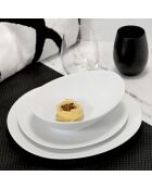 6 Assiettes creuses  en Porcelaine Sven blanches - 22x18x14 cm