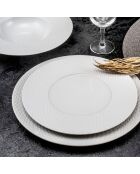 6 Assiettes plates en Porcelaine Sherane blanches - D.27 cm
