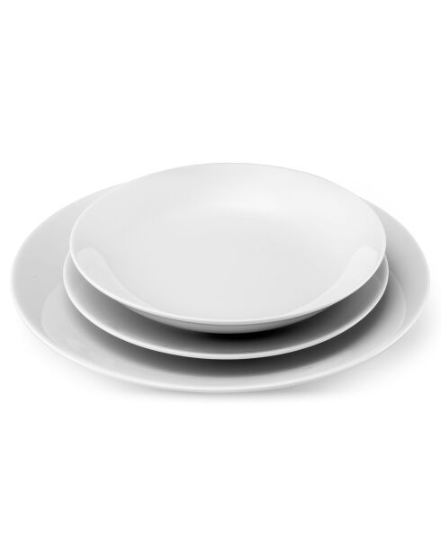 Service en Porcelaine Hermine blanc - 18 pièces