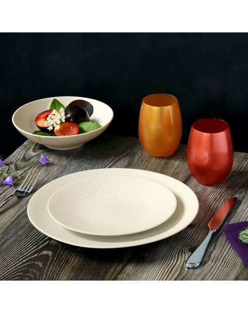 6 Assiettes plates Japan blanches - D.27 cm