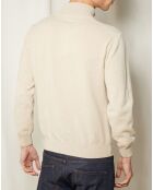 Pull 100% Cachemire 4 fils John col camionneur beige/taupe