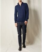 Pull 100% Cachemire Jules col camionneur bleu marine