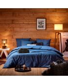 Laura indigoblauwe flanellen dekbedovertrekset