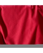 Parure housse de couette flanelle Laura bordeaux