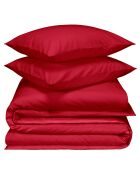 Parure housse de couette flanelle Laura bordeaux