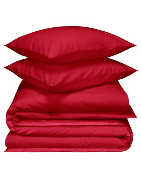 Parure housse de couette flanelle Laura bordeaux