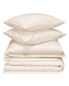 Witte flanellen dekbedovertrekset Laura