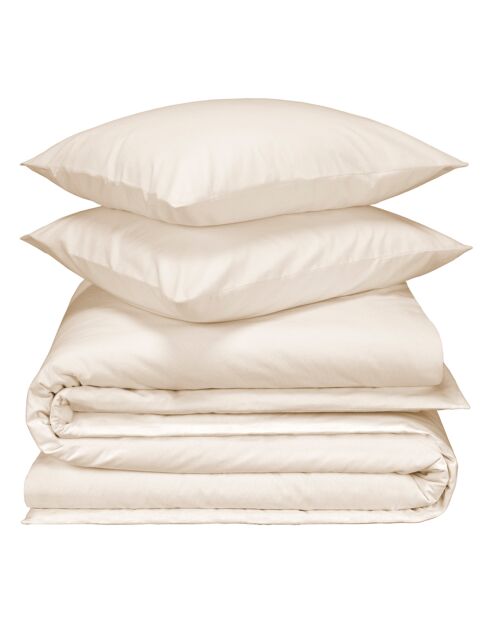 Witte flanellen dekbedovertrekset Laura